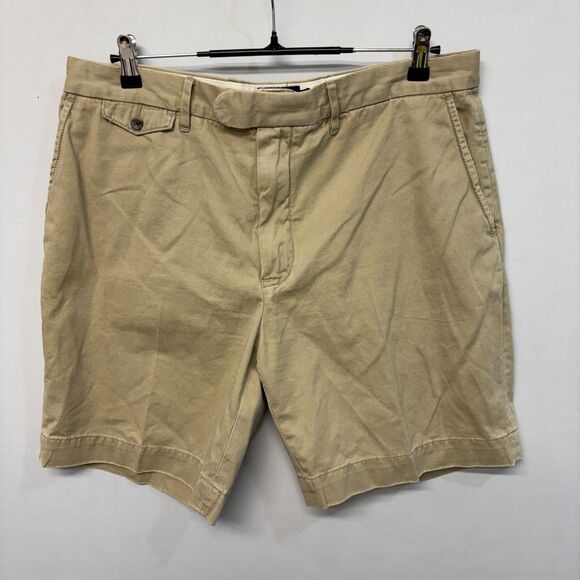 Vintage Ralph Lauren Rugby Men Flat Front Chino Shorts Size 36 Beige M294 -29 - Picture 12 of 16